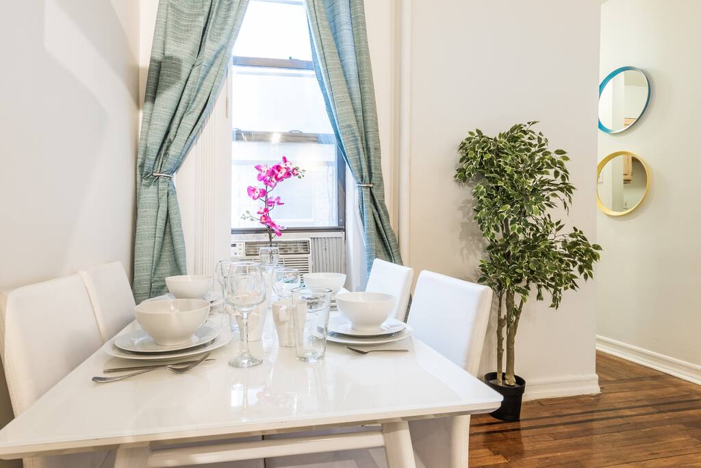 Dining table comfortable seats 4.