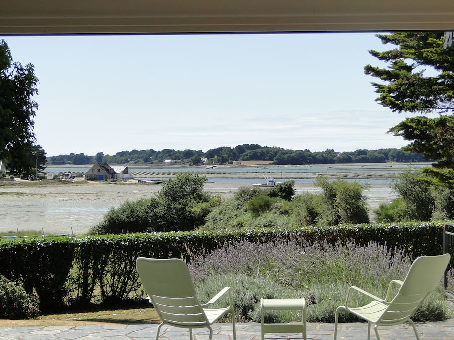 La mer vue de la terrasse Sud Ouest - marée basse