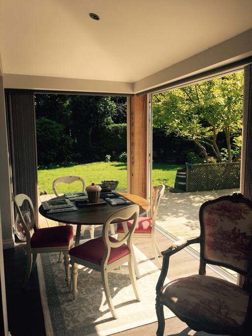 Bi-folding doors opening into garden
