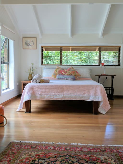 Bedroom 3 upstairs with yoga space.