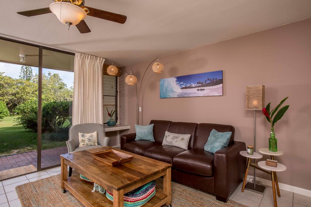 Living room with queen size pull out sofa