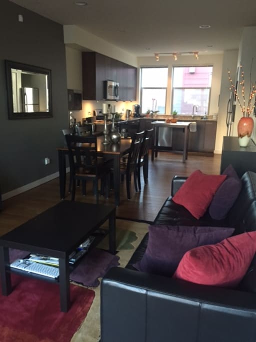 Living room, dining, kitchen