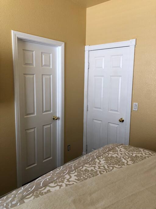Entrance to bedroom and Entrance to bathroom