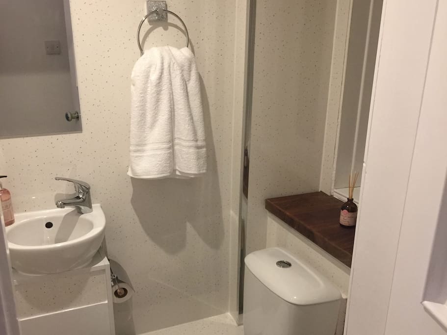 Separate WC with sink.