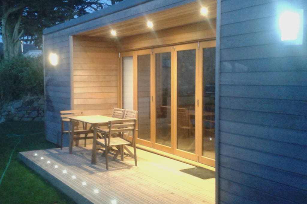 Cabin at night