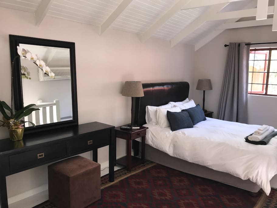 Light and airy bedroom with built-in airconditioning/heating system.