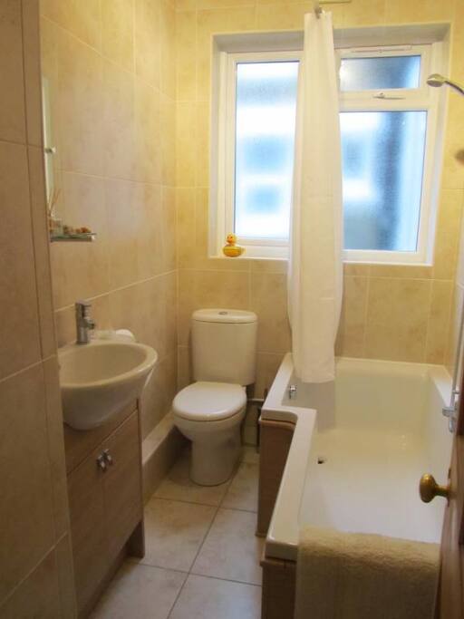 Large bathroom solely for guests