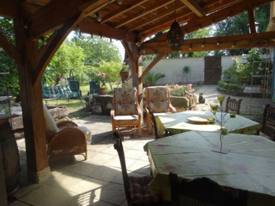 Covered area for alfresco eating