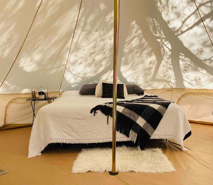 8 King bed glamping, shower/bathroom, BBQ Yurts for Rent in Drumheller, Alberta, Canada Airbnb
