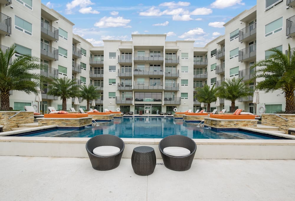 Enjoy the relaxing view while lounging around the pool