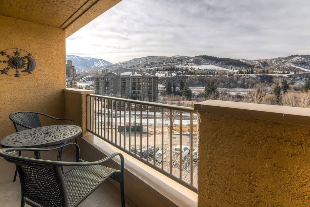 Breathe in the fresh alpine air from the private balcony.
