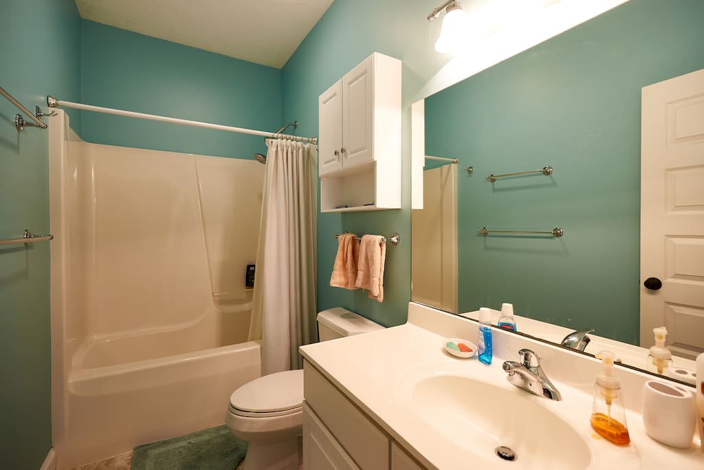 This is the bathroom that is shared with the guests in the twin beds room