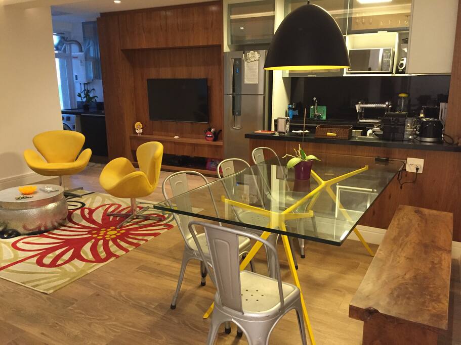 Sala com cozinha integrada