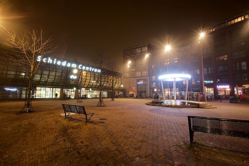 Our apartment is just next to the Schiedam train station.