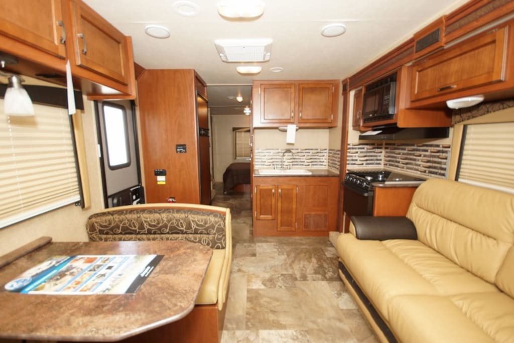 Spacious living space with dinette slide.