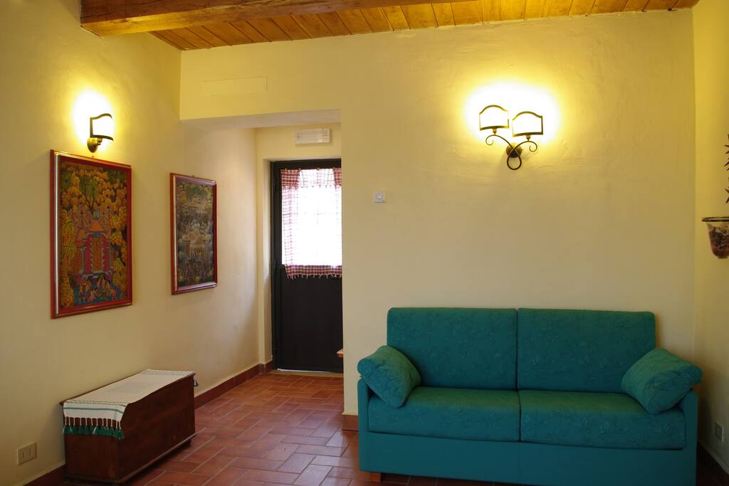 Living room with queen-size sofa bed