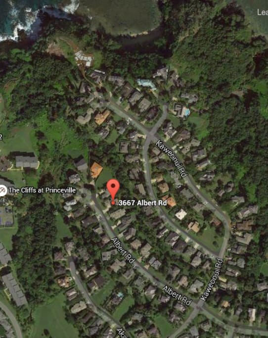 aerial view of home, Princeville neighborhood