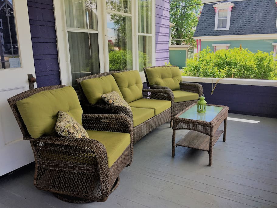 Comfy seating on the verandah for guests to relax and enjoy after a day of exploring.