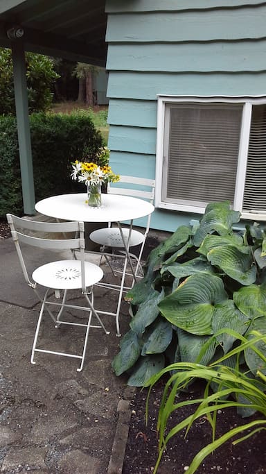 Enjoy a private outdoor dining area
