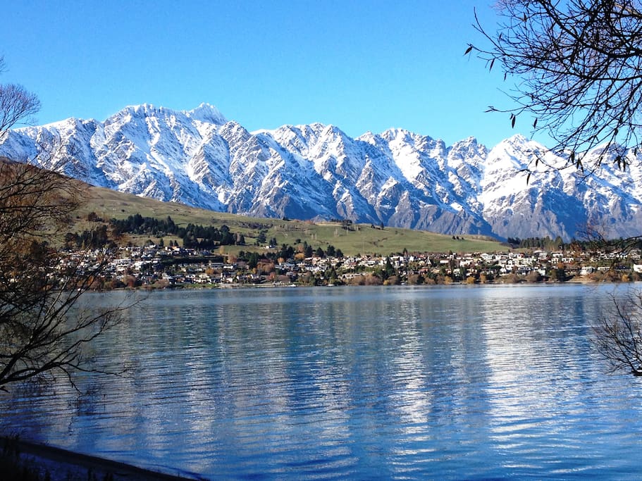 views of "The Remarks" from the lakefront in front of the house