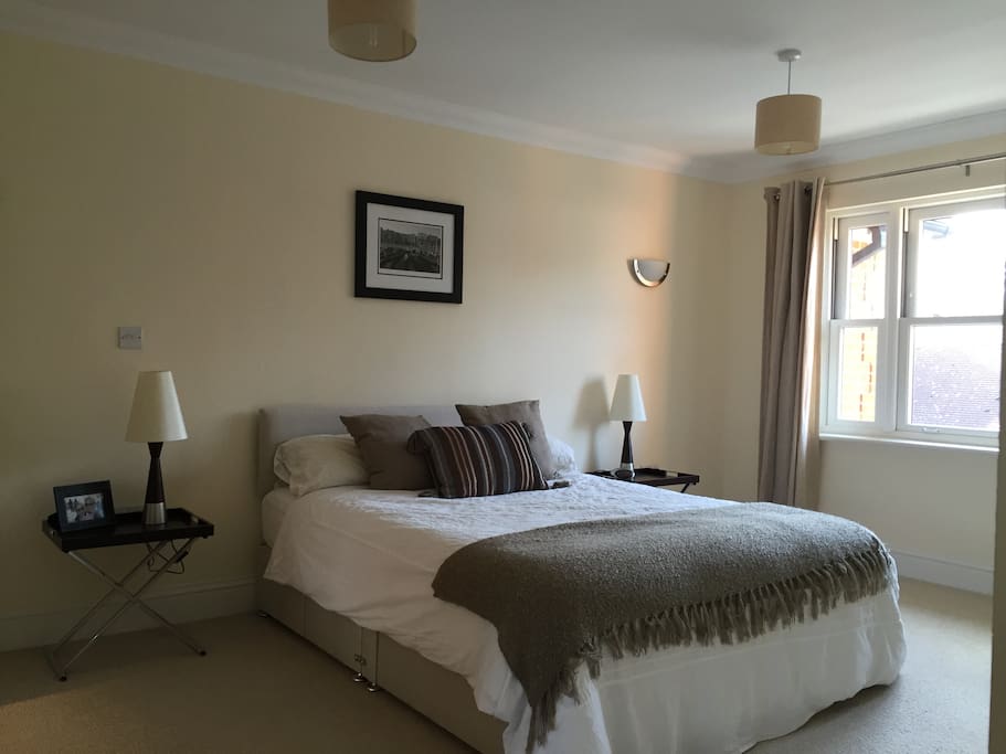 Master bedroom with dressing room, hairdryer and ensuite shower room
