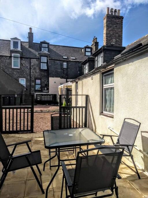 Patio area at rear of house