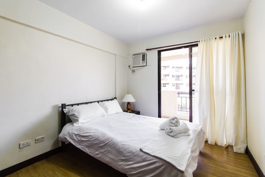 Clean soft bed overlooking the view-queen size!