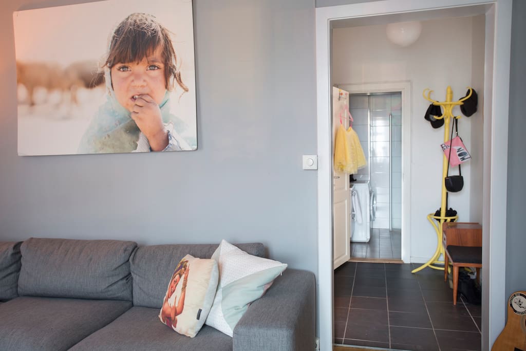 Livingroom, hall and bathroom