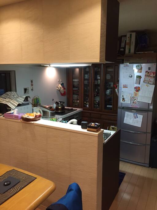 Kitchen area with basic utensils.