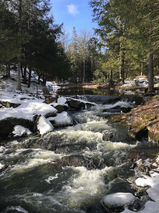 Spring run off at the falls on the property
