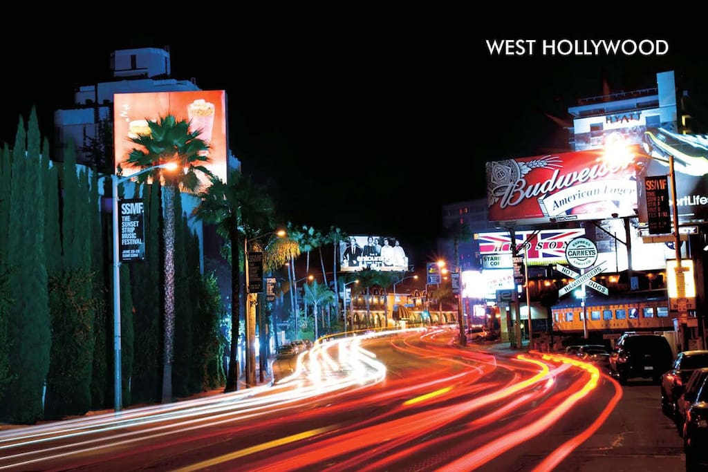 The famous Sunset Strip - 5 min away!