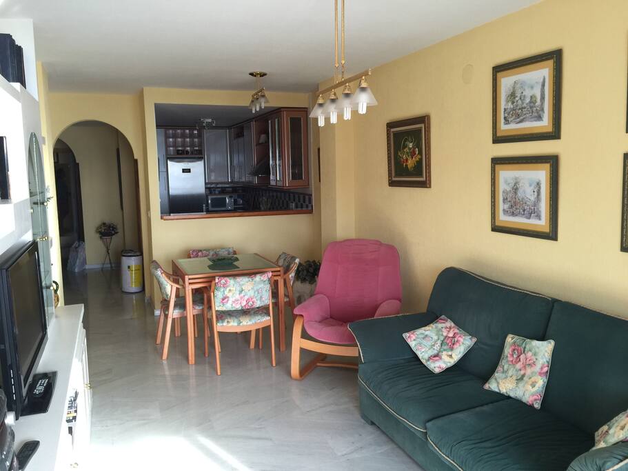 Living room with kitchen