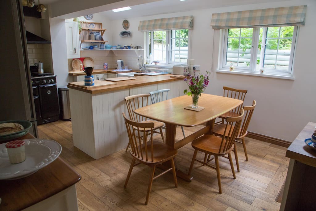 Kitchen with generous seating