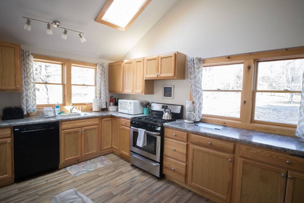 Kitchen lets in tons of lovely natural light.