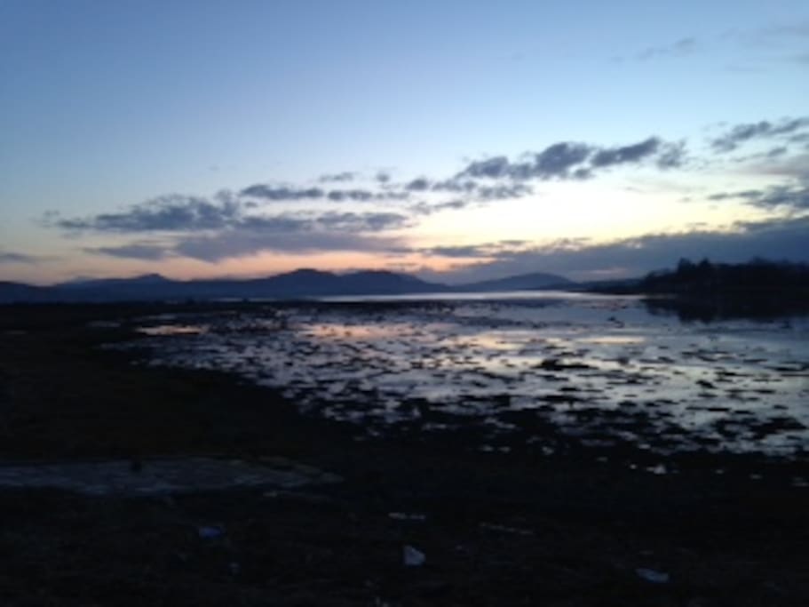 View over Trawbreaga Bay from Malin Bridge at Sunset