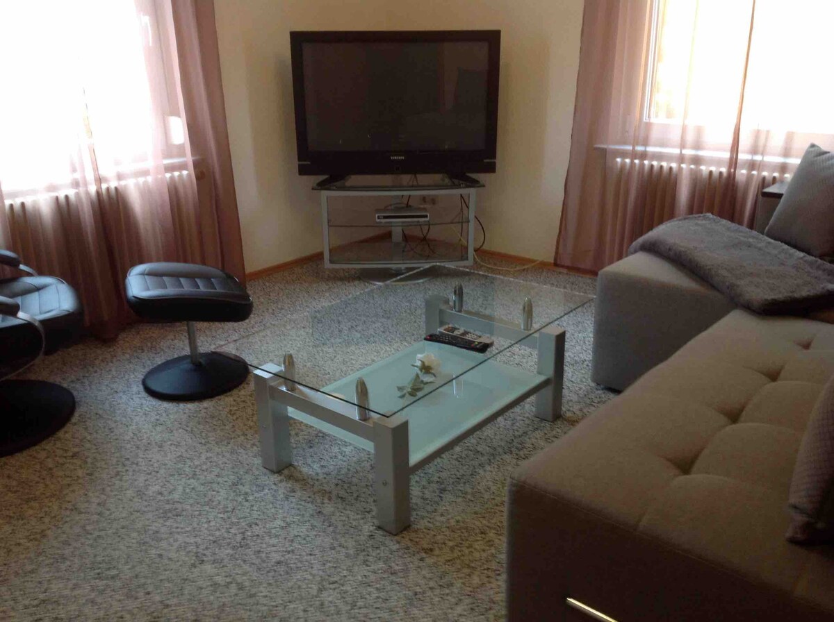 ห้องนั่งเล่นพร้อมเตียงโซฟา 