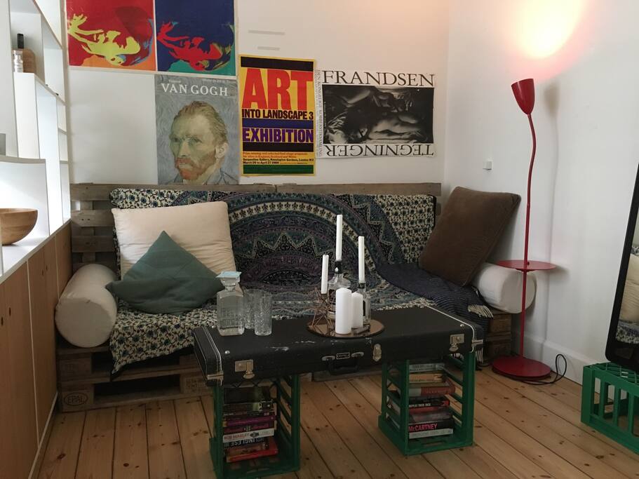 Large sofa and table in living space