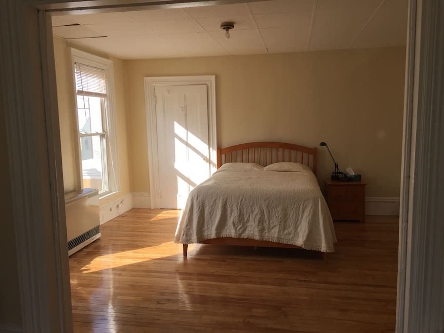 Beautiful new bedroom set with hard wood floors
