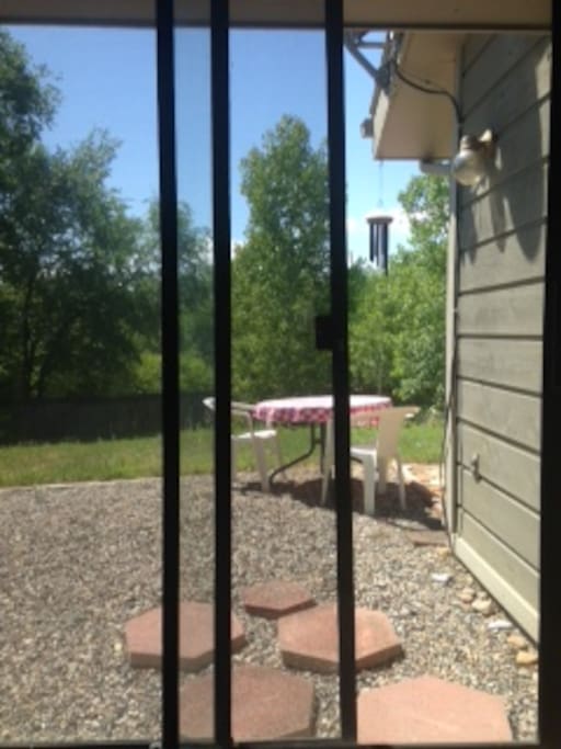 Private entrance and view out to back yard