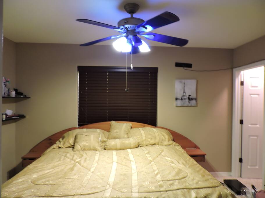 Bedroom. German king-sized bed with walk-in closet.