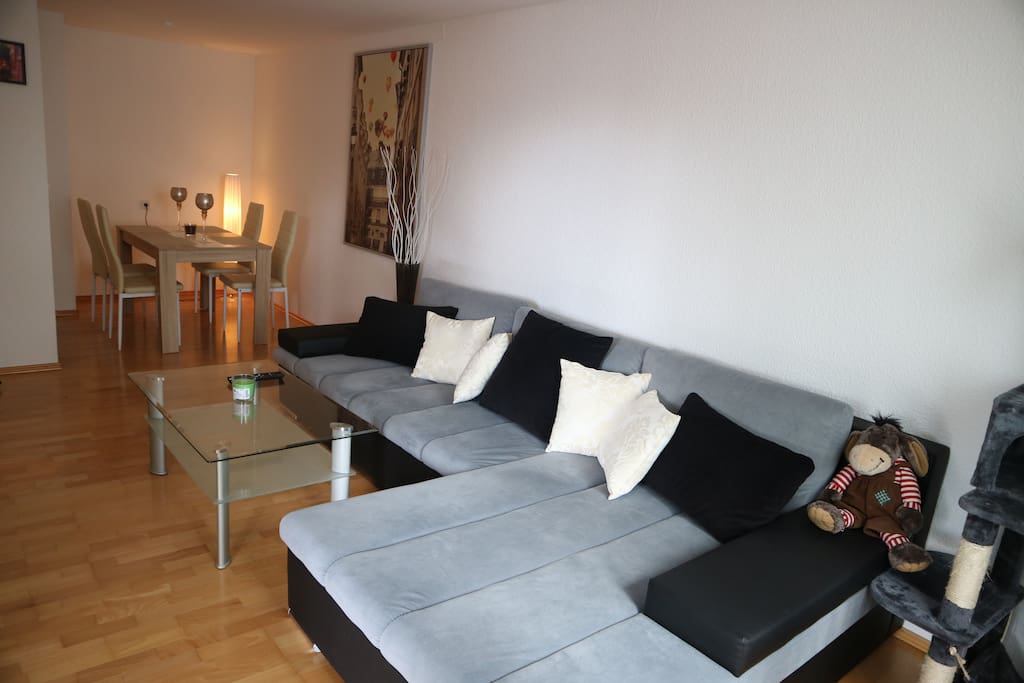 Couch can be transformed into a large double bed