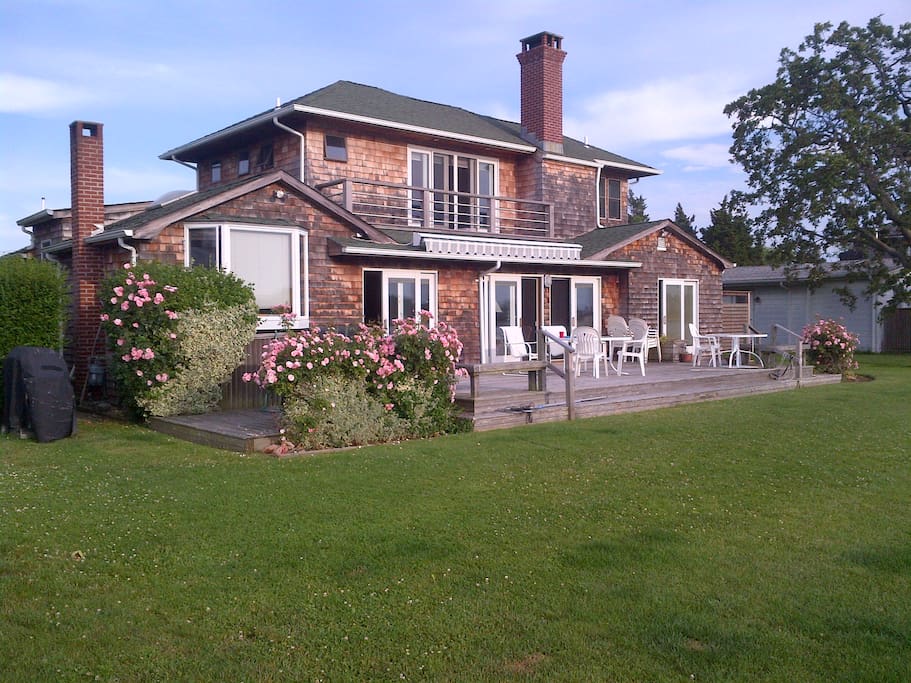 Side of house facing the water