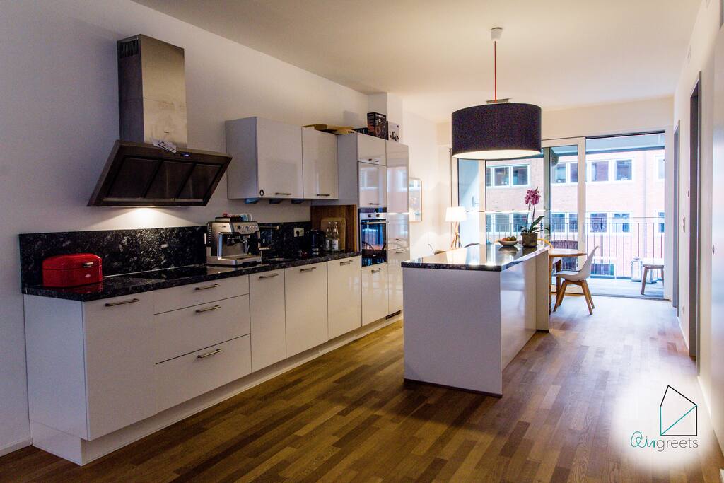 The kitchen includes everything you need for a self-cooked meal.