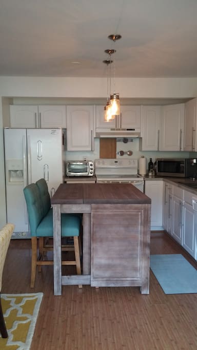 Kitchen island and seating space