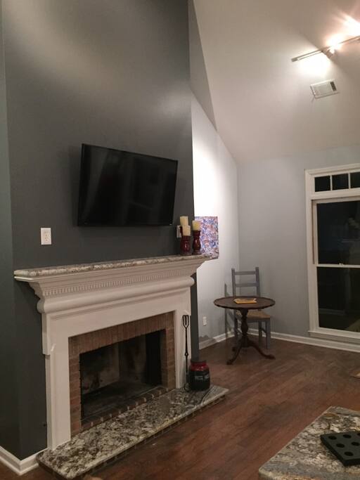 Cozy Wood Burning Fireplace
