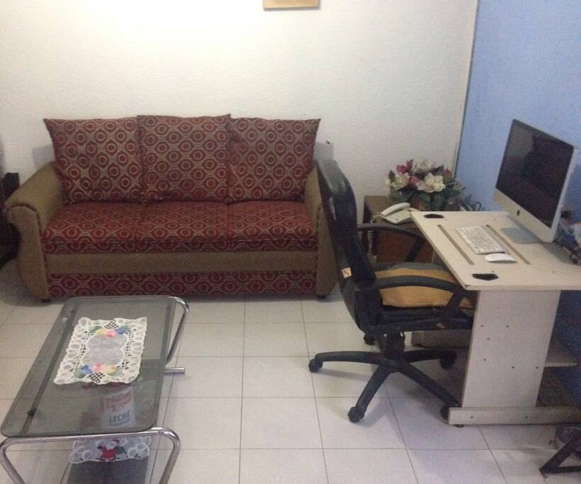 Livingroom and desk / Sala y escritorio
