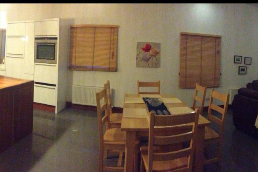 Panorama of main kitchen/living area