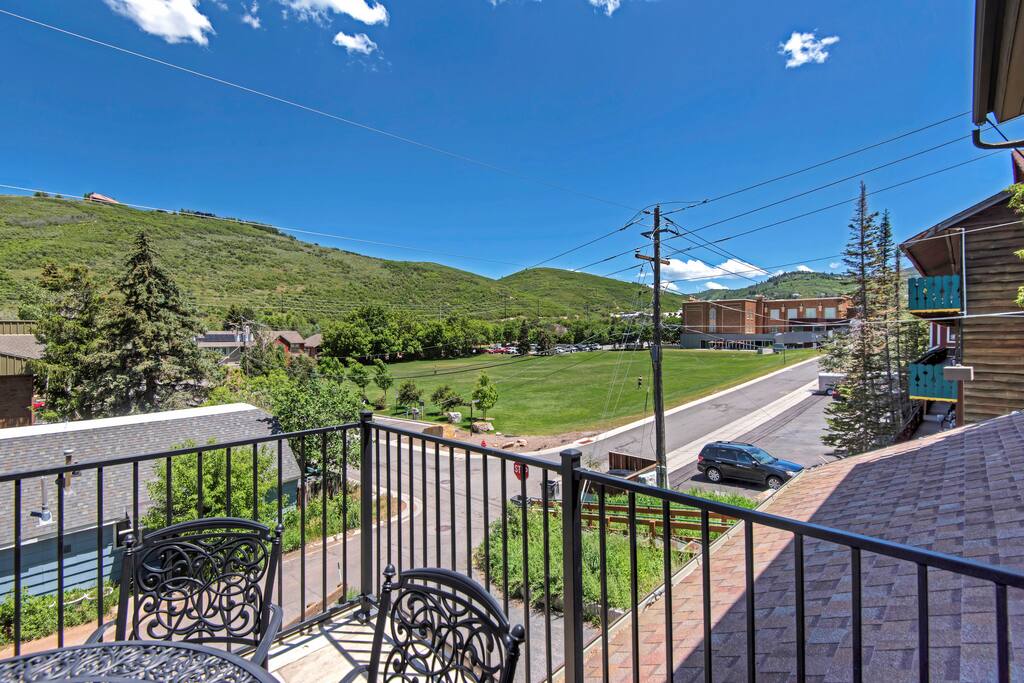 View from the Outdoor patio towards Deer Valley & the City Library