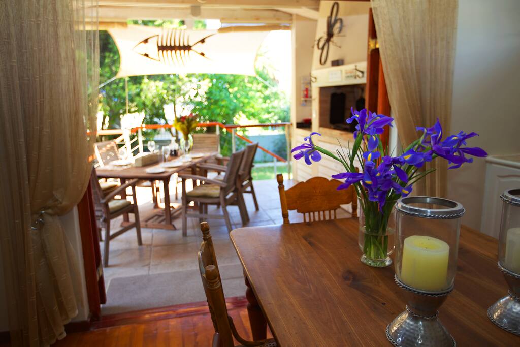 Dining area opening to braai