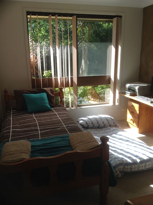 Single bed with trundle,and portable cot.